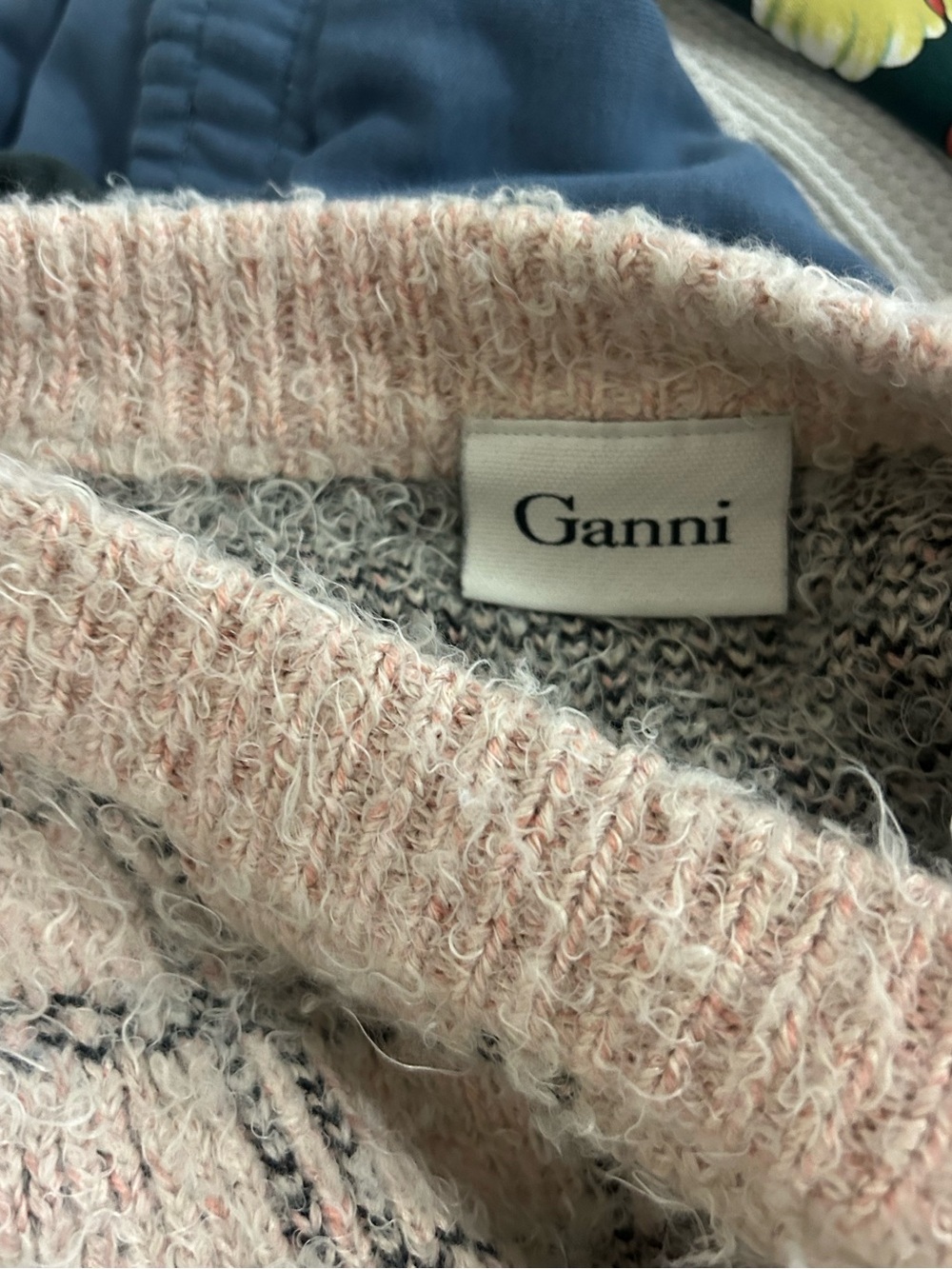 Ganni plaid pink and grey sweater - Picture 3 of 8